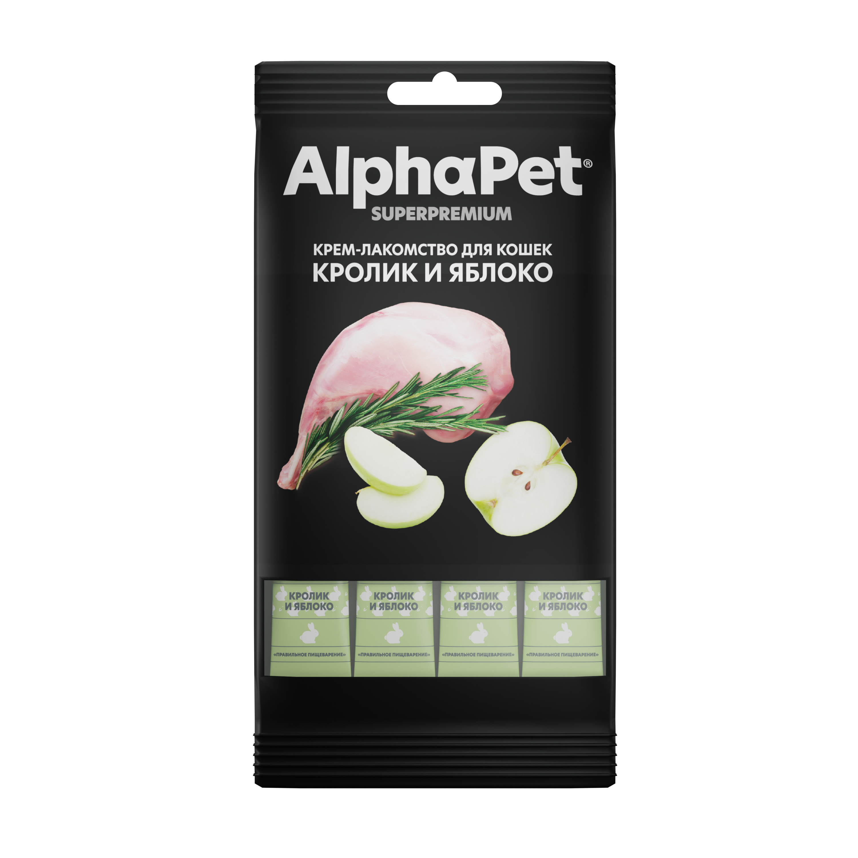 С кроликом и яблоком AlphaPet Лакомство для кошек - фото 1