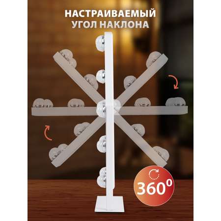 Зеркало настольное Brabix с подсветкой для макияжа гримерное косметическое сенсорное 29х38 см