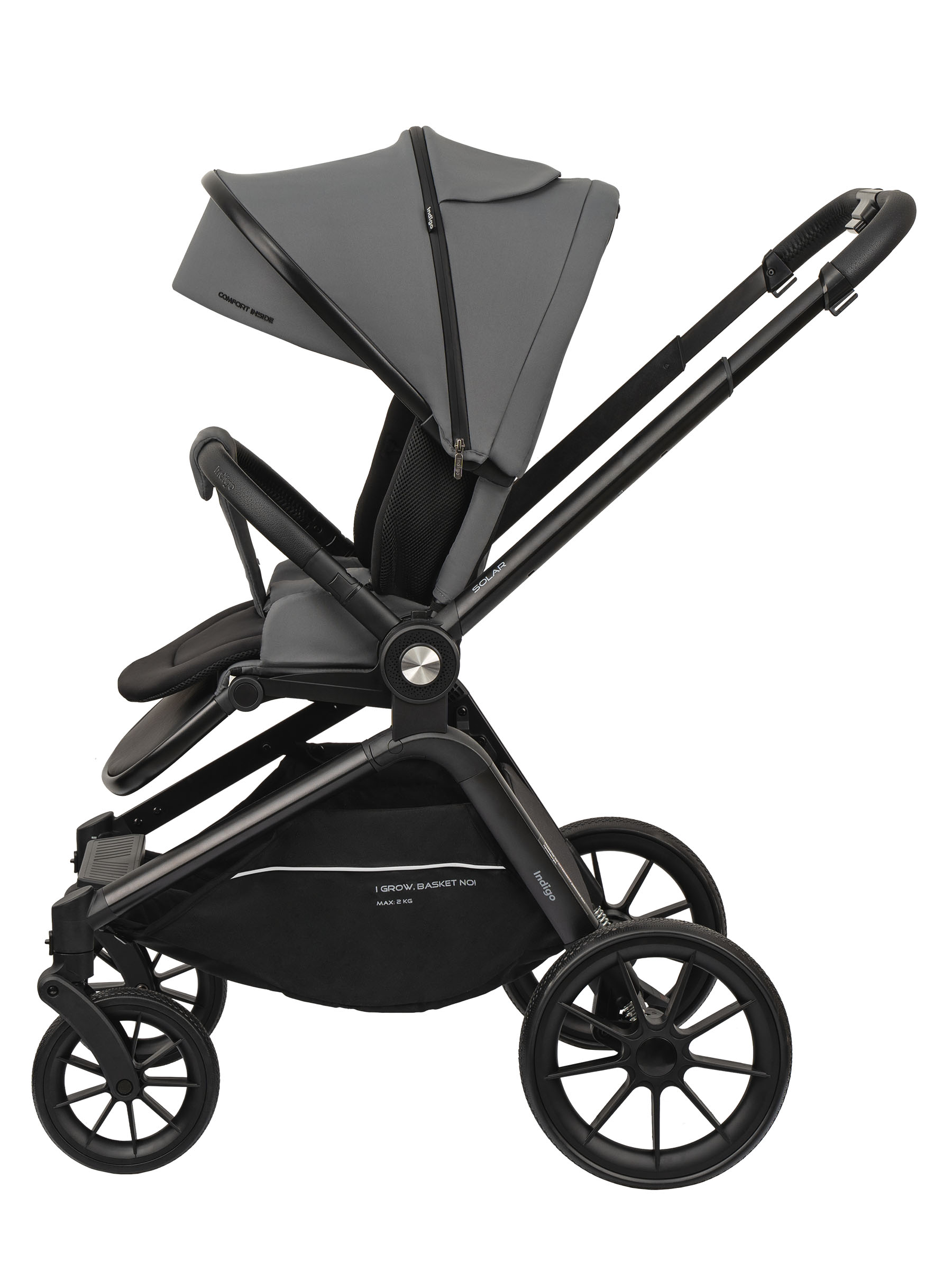 Коляска 2в1 Indigo Solar серый - фото 10