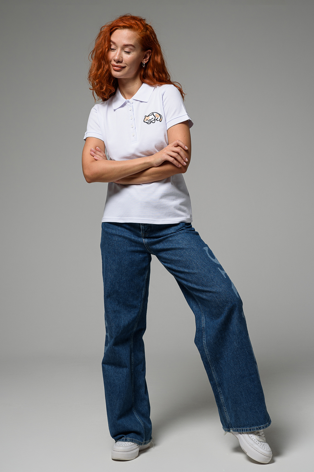 Поло Натали Суслова 8524 белый+кот - фото 5