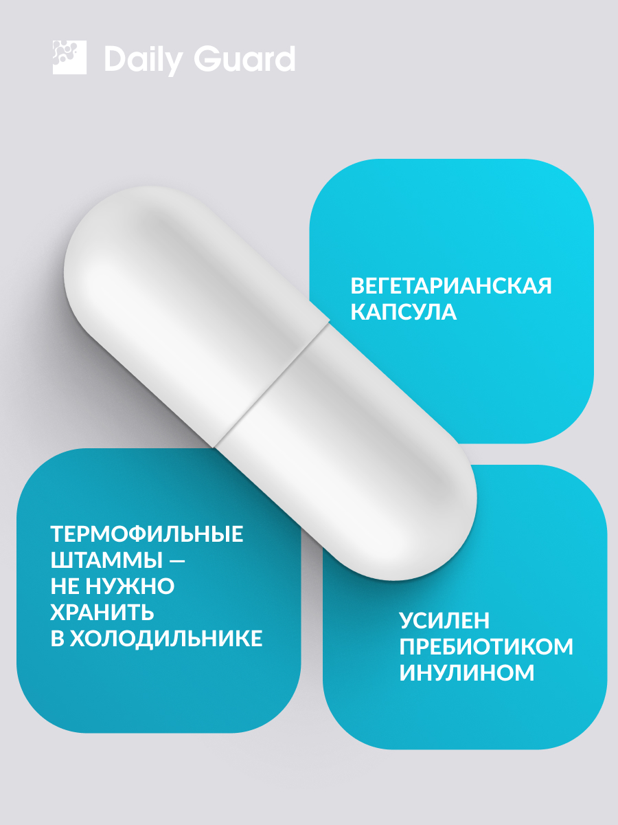 Daily Guard пробиотик ФОРТЕ Daily Guard Лактобактерии + бифидобактерии + инулин. - фото 7