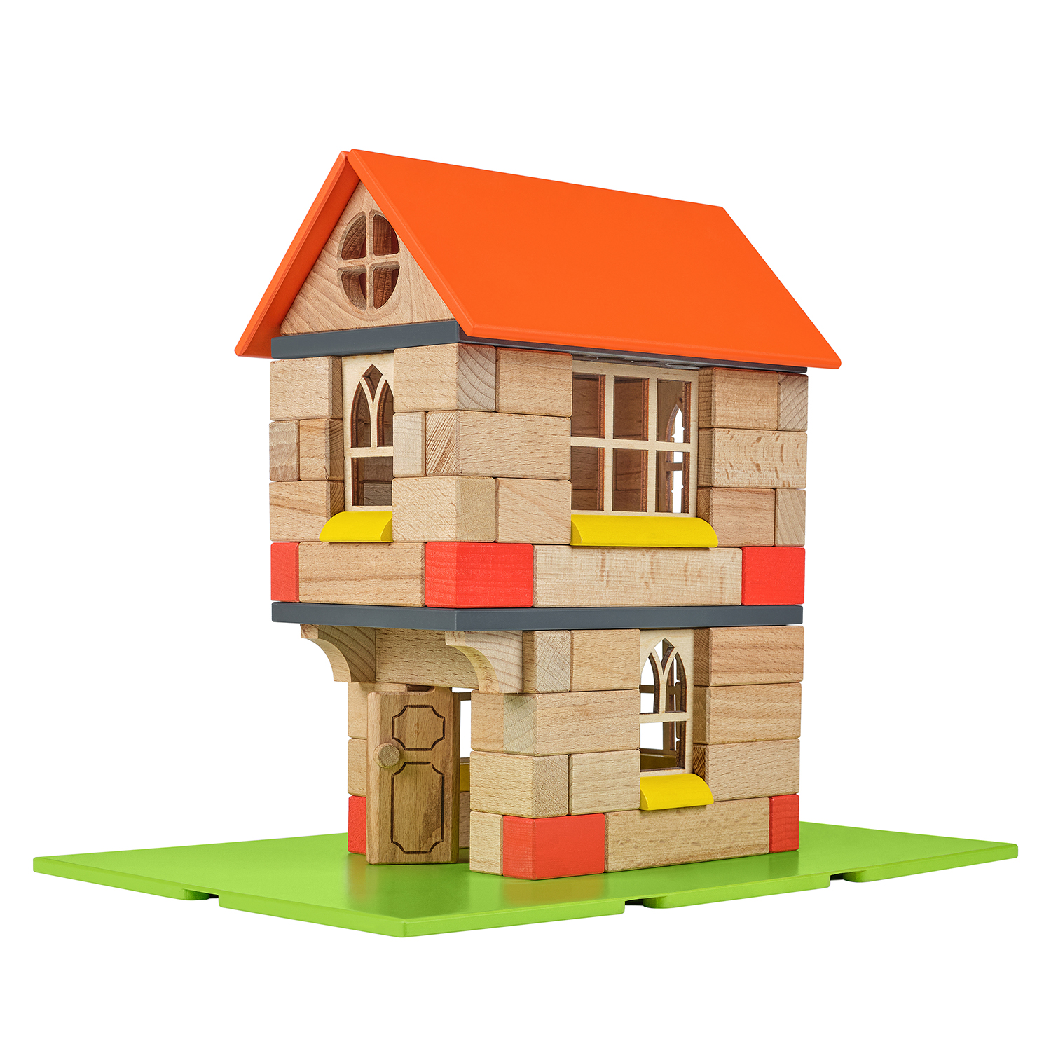 Конструктор WOOD BLOCKS Домики деревянный 78 дет. - фото 13