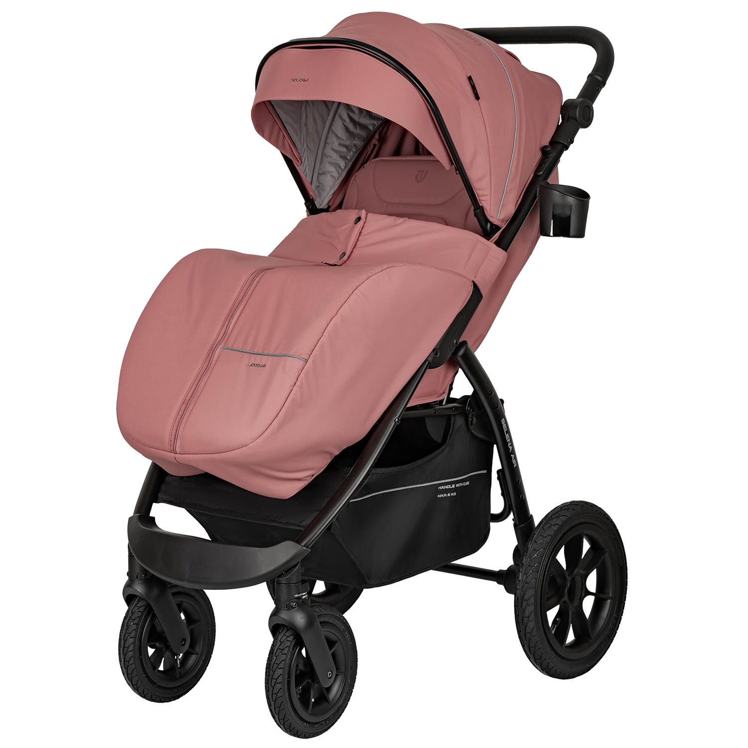 Коляска прогулочная JOVOLA SELENA Air 25 с сумкой розовый - фото 14