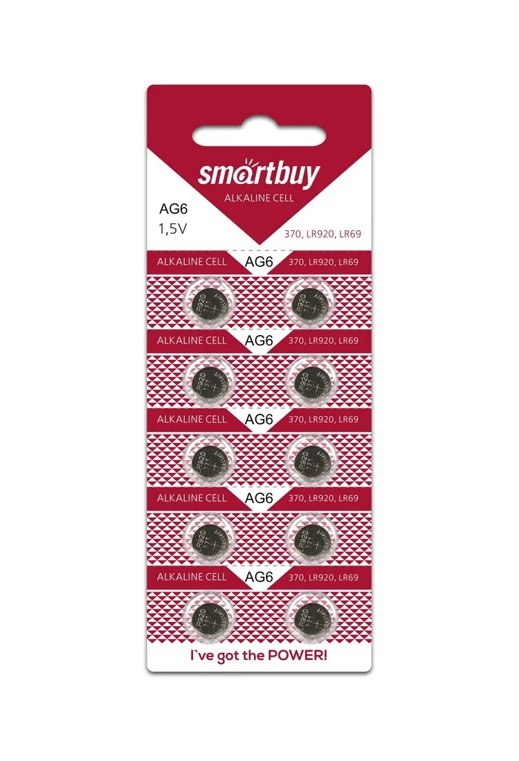 Элемент питания Smartbuy AG6 - 10 шт. в упаковке - фото 1