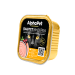 Влажный корм для кошек AlphaPet паштет с индейкой