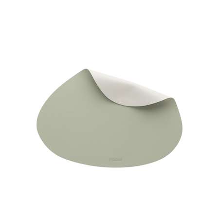 Салфетки сервировочные DeNASTIA двусторонние 2 шт 45x32 см экокожа оливковый/серый