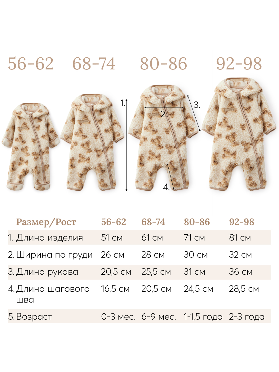 Комбинезон Happy Baby 89054_beige(bear) - фото 6