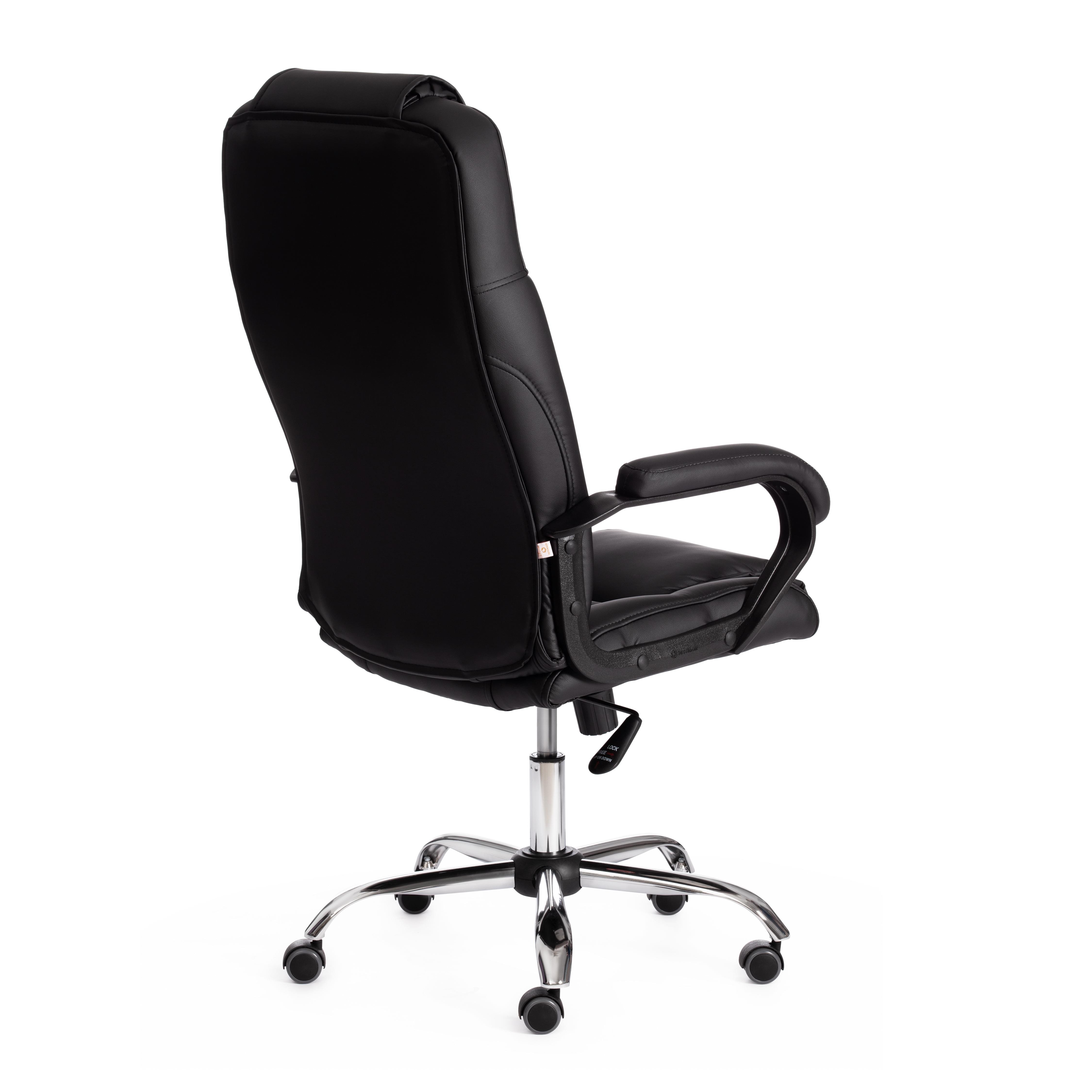 Компьютерное кресло TETCHAIR Бергамо хром кож/зам черный - фото 4
