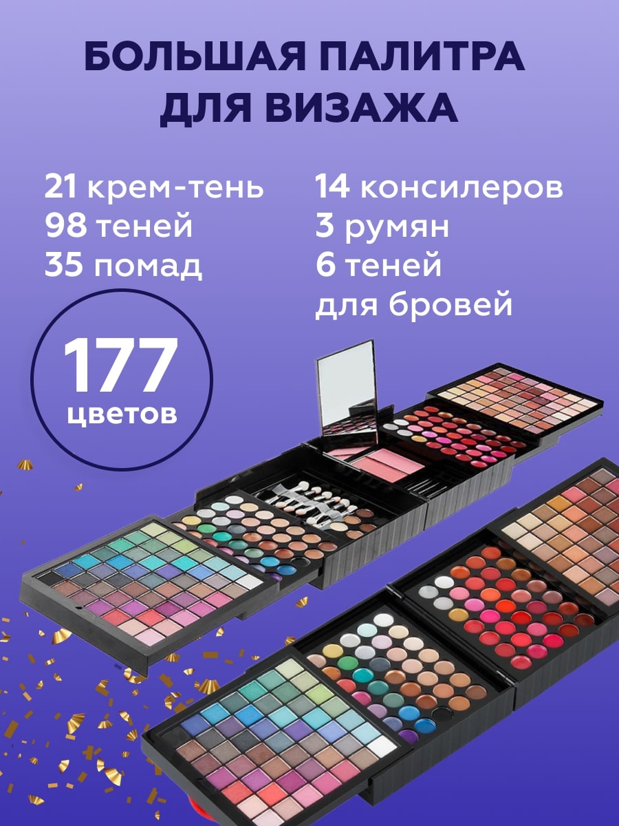 Косметика SHANY 177 цветов 807376622 - фото 3