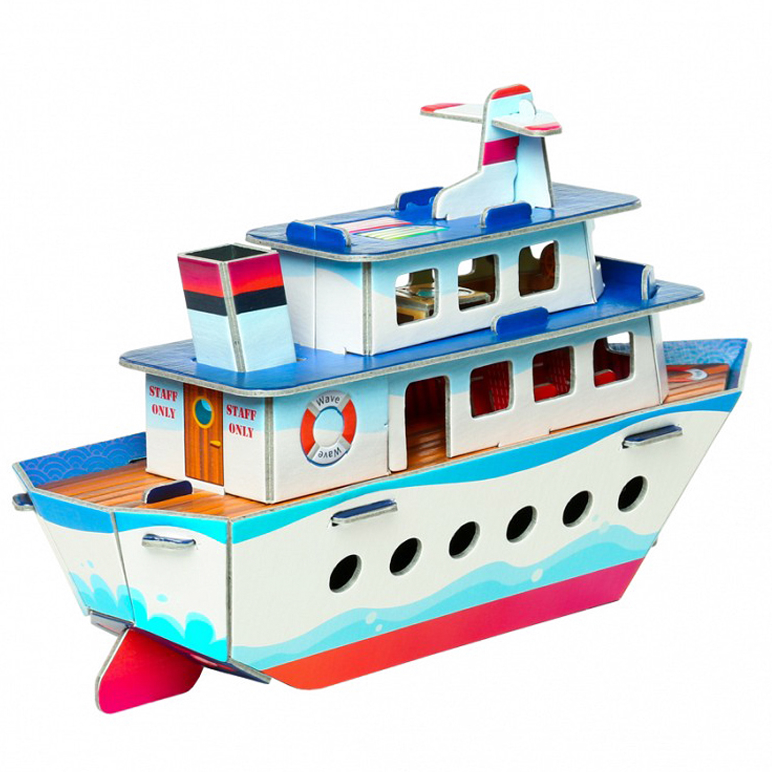 Игрушка из картона Умная бумага Сборная Кораблик 432 432 - фото 4