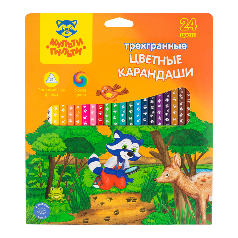 Карандаши цветные МуЛьти-ПуЛьти 24 шт. - фото 1