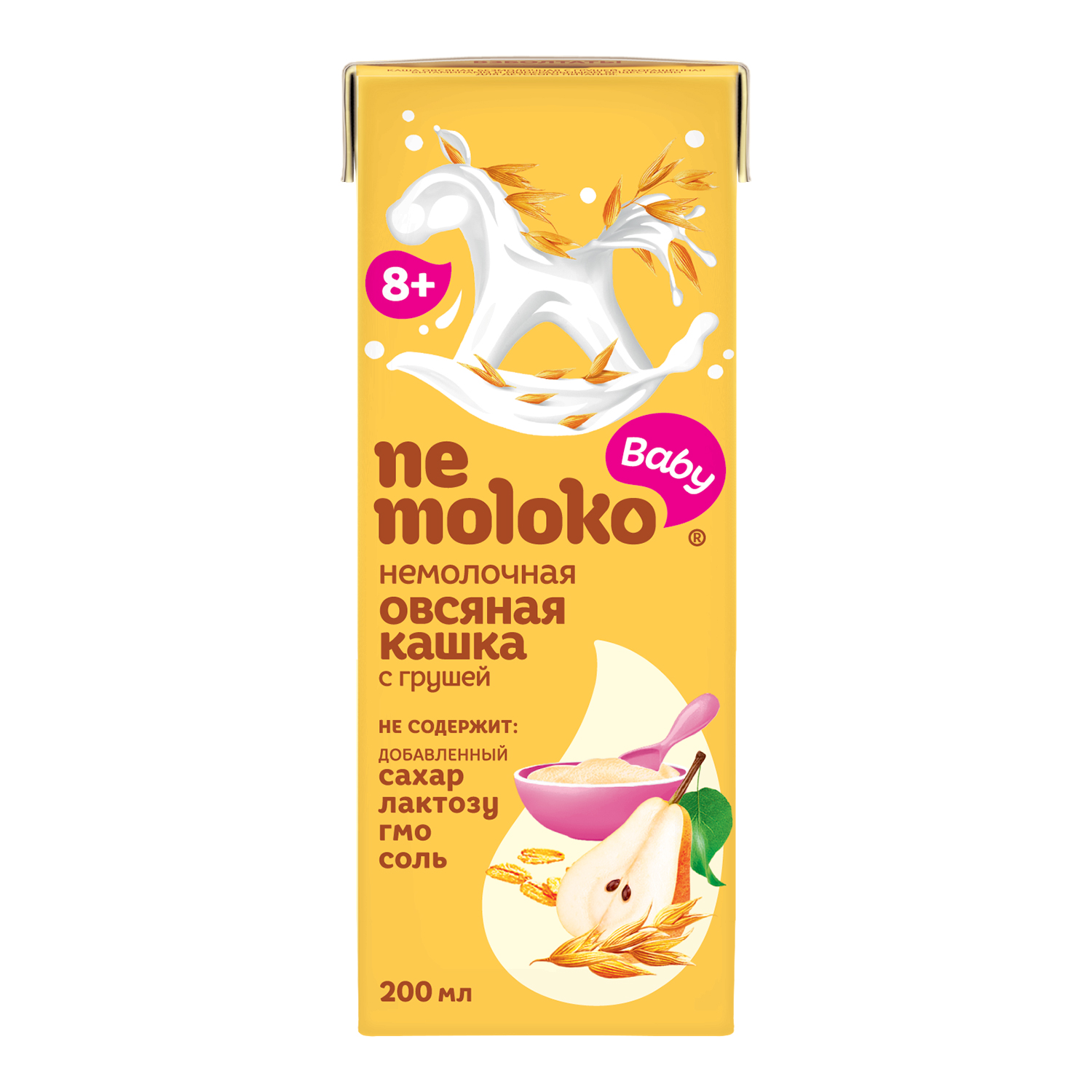 Изображение товара Каша Nemoloko овсяная безмолочная с грушей обогащенная витаминами 0.2л с 8 месяцев