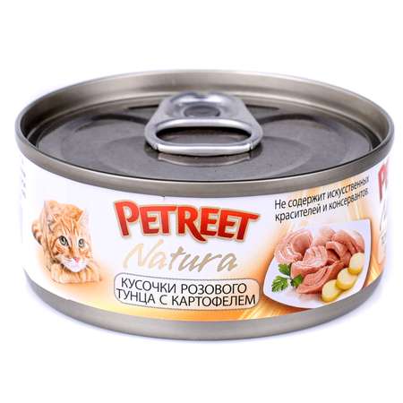 Корм влажный для кошек Petreet 70г кусочки розового тунца с картофелем консервированный