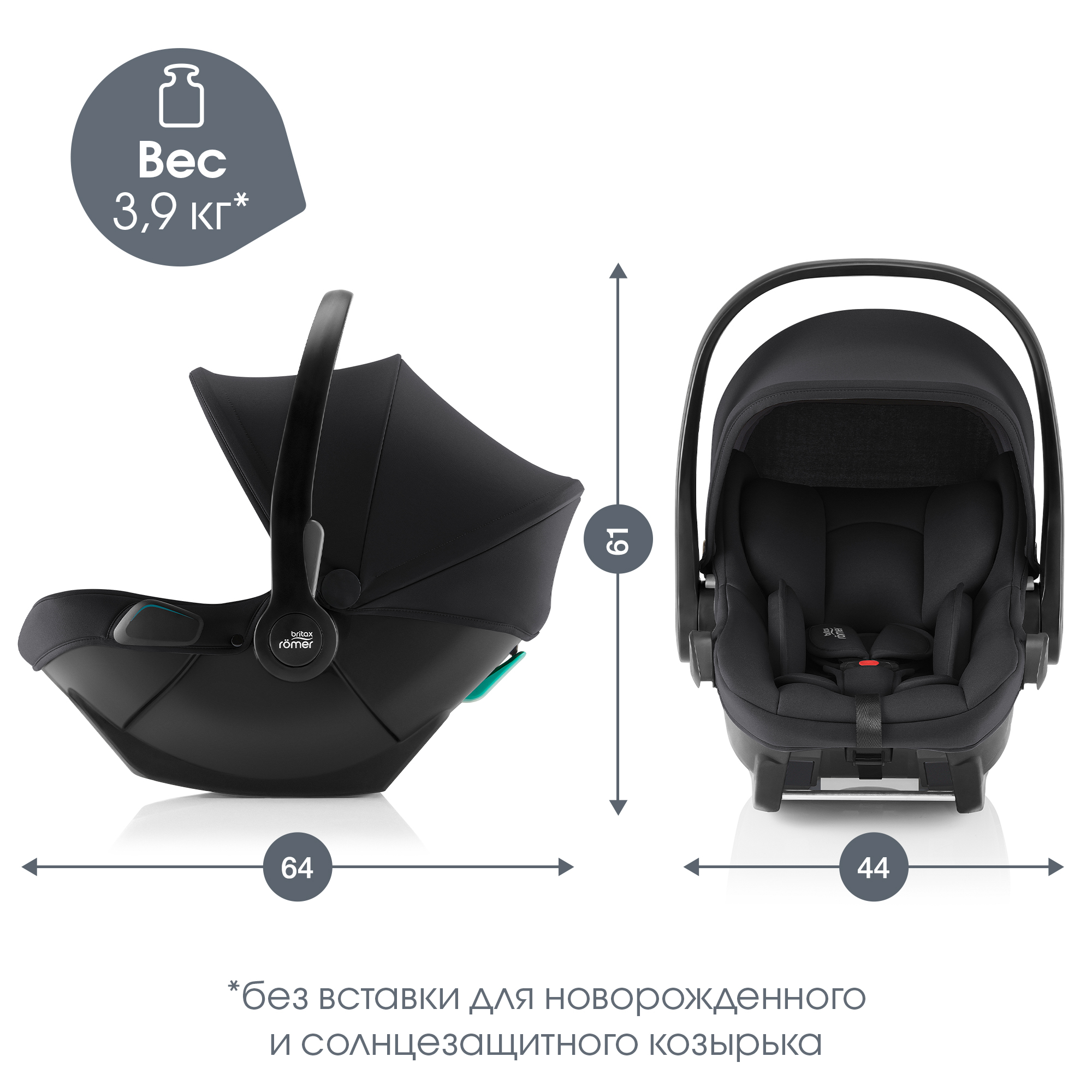 Автокресло Britax Roemer Baby-Safe Core Space Black 0 (0 -13 кг) черный - фото 14