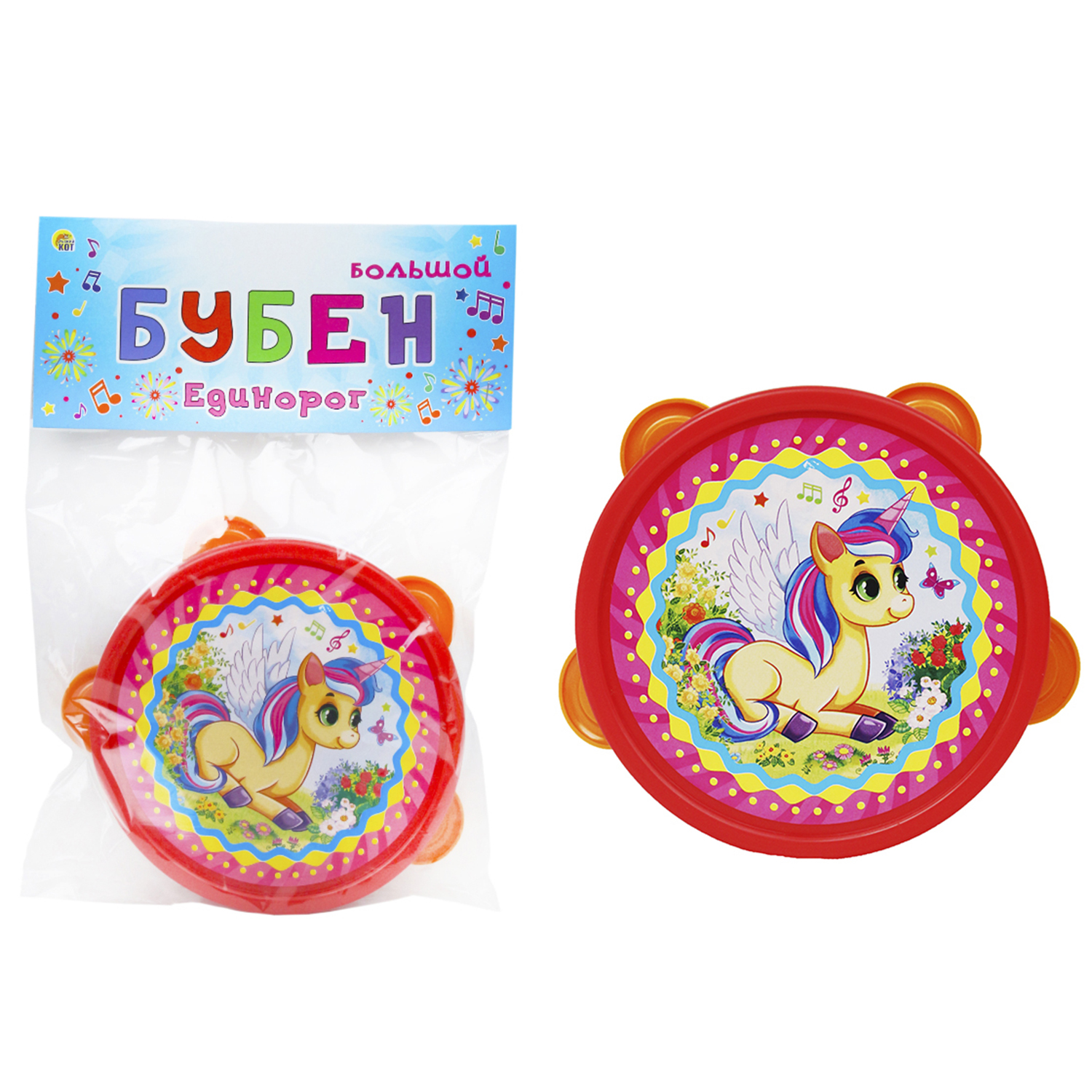 Игрушка музыкальная Рыжий кот бубен - фото 2