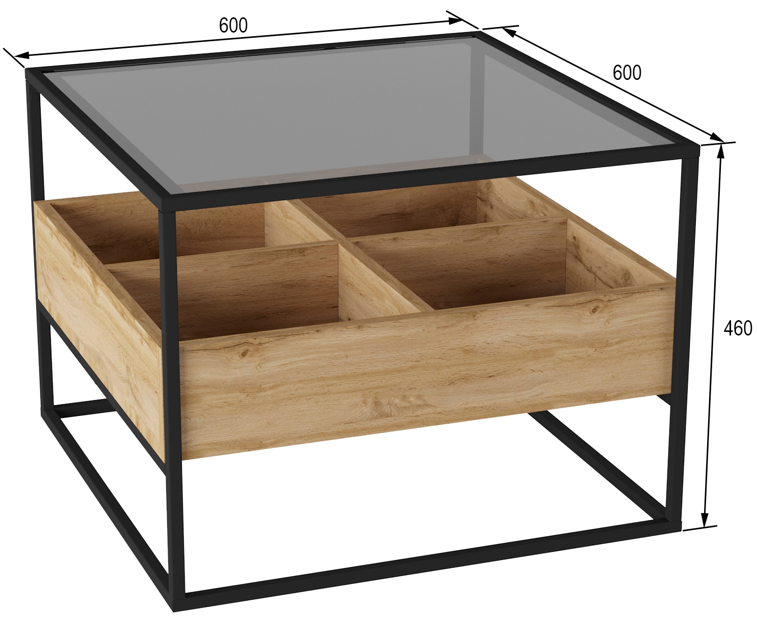 Стол журнальный КАЛИФОРНИЯ МЕБЕЛЬ Кассо СЖ01 Дуб вотан - фото 2