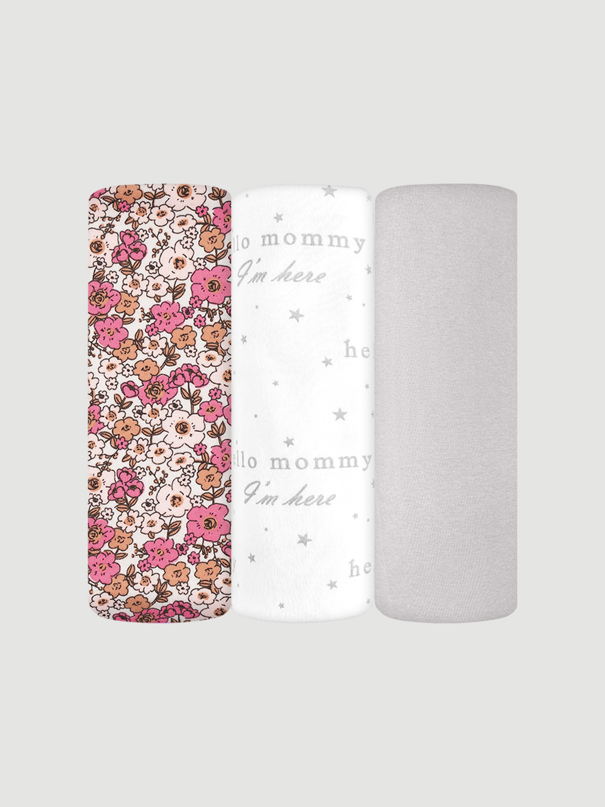 Пелёнка Mjolk Bloom Hello Mommy White Sand трикотаж 80х80 см 3 шт. - фото 1