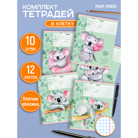 Тетрадь Prof-Press клетка 12 лист. 10 шт.