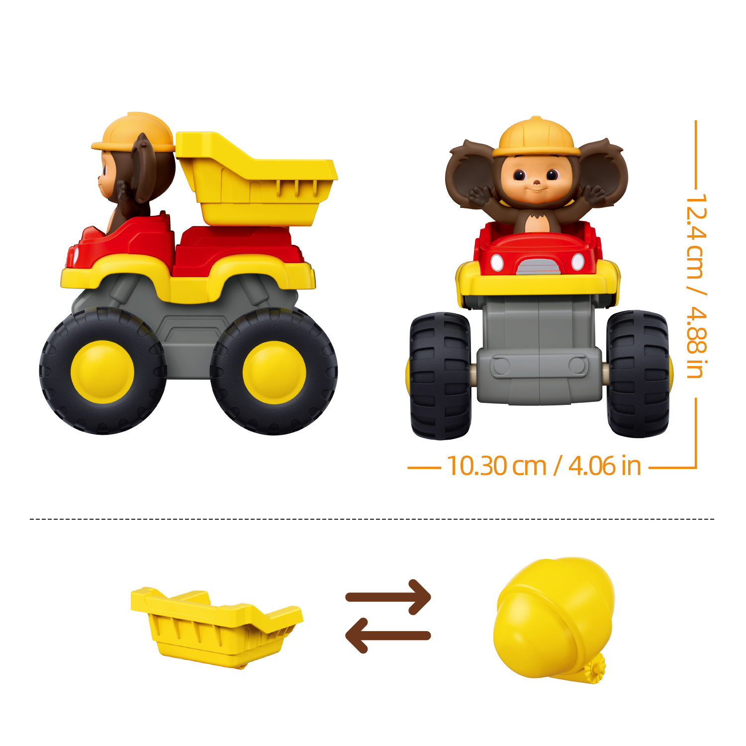 Конструктор SLUBAN Чебурашка на самосвале 12 дет. - фото 2