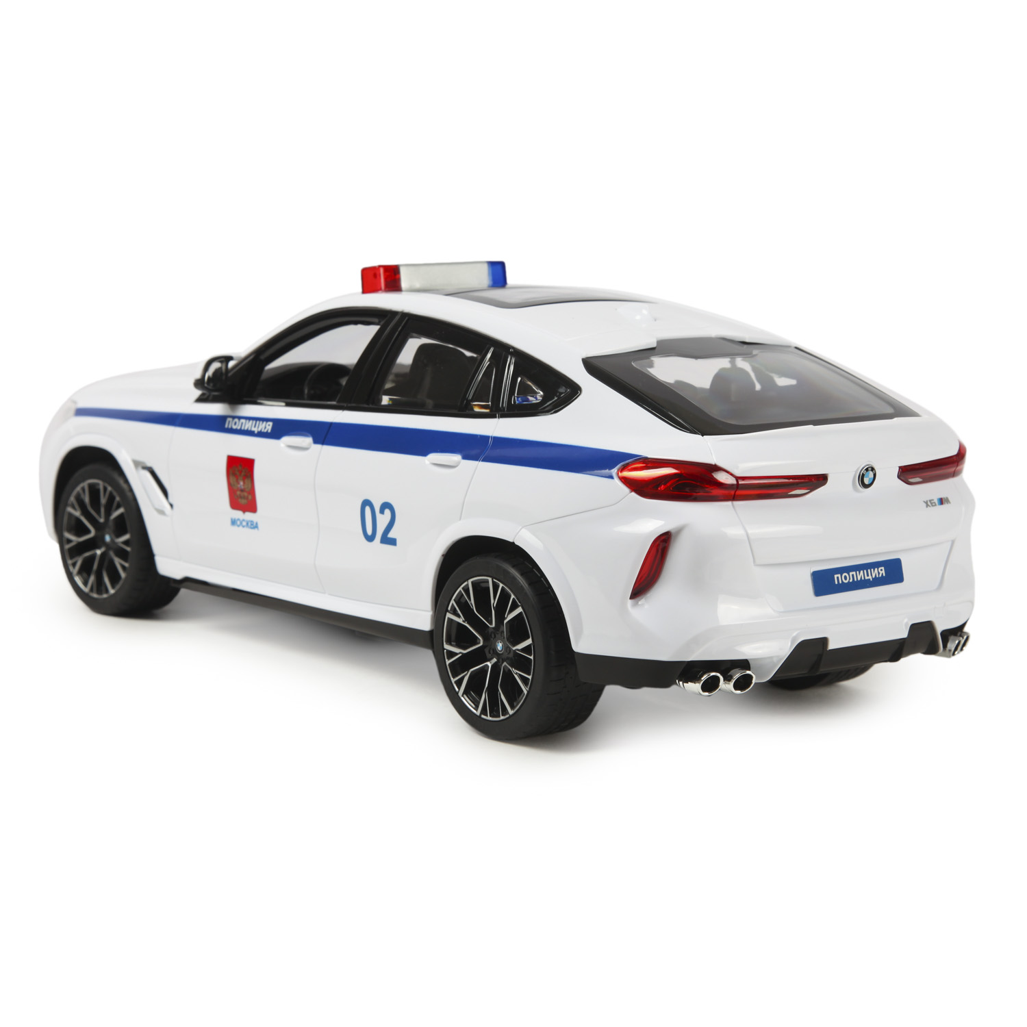 Машина Rastar РУ 1:14 BMW X6 Police Белая 99200P - фото 5