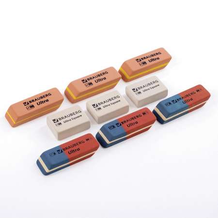 Ластик Brauberg 9 шт. в ассортименте