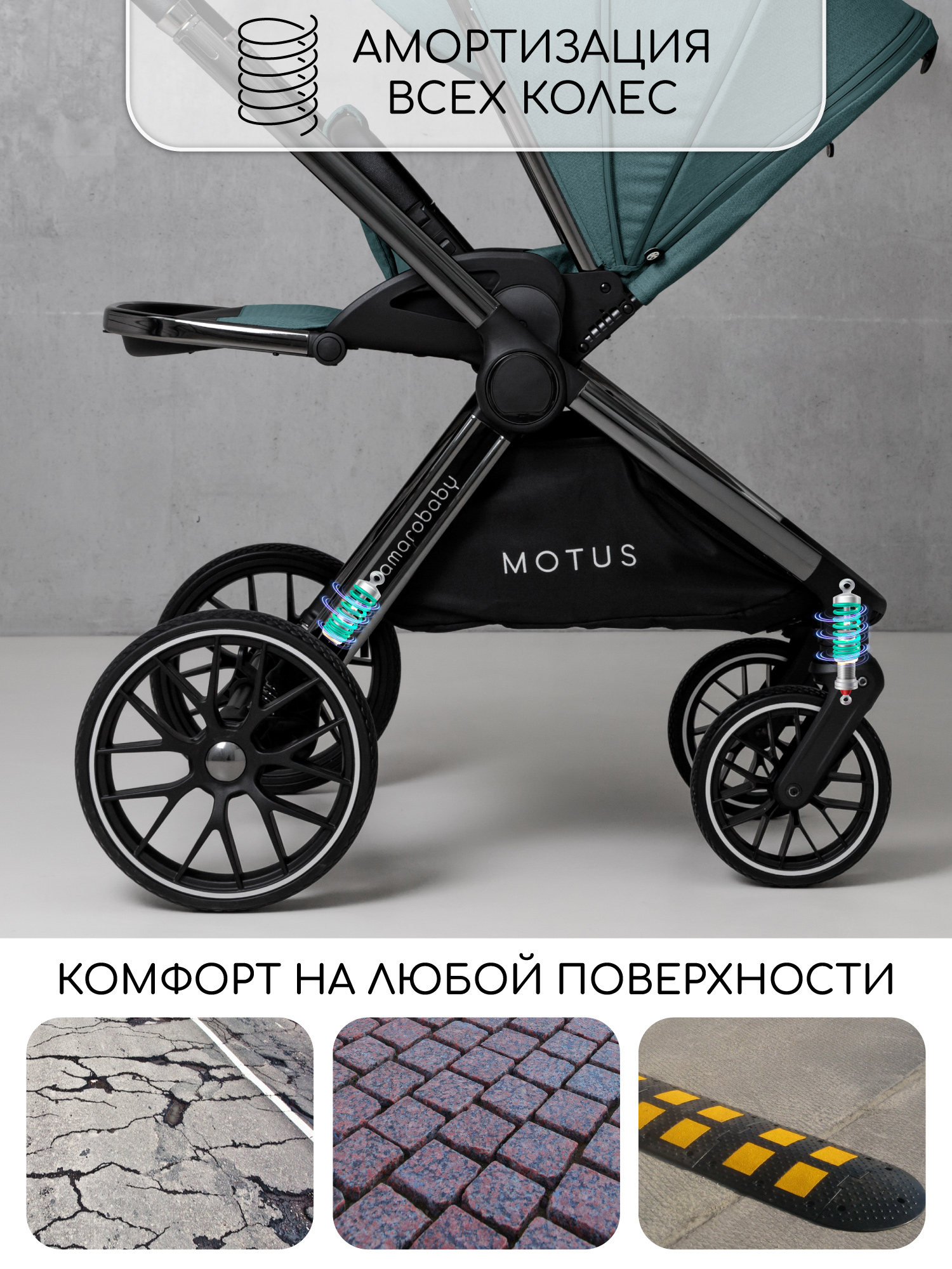 Коляска 2в1 Amarobaby Motus - фото 6