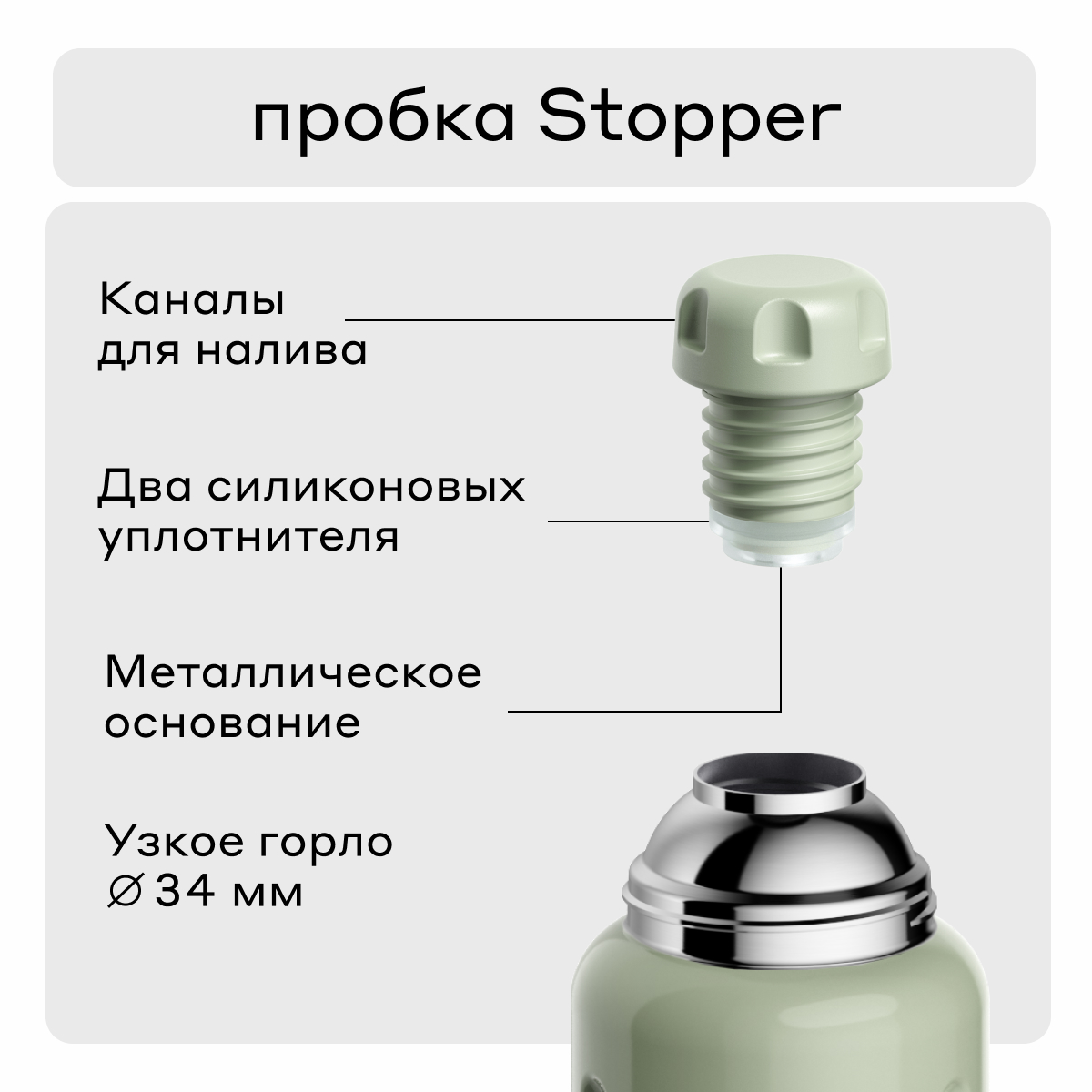 Термос 1 л для напитков Bobber Flask оливковый - фото 2