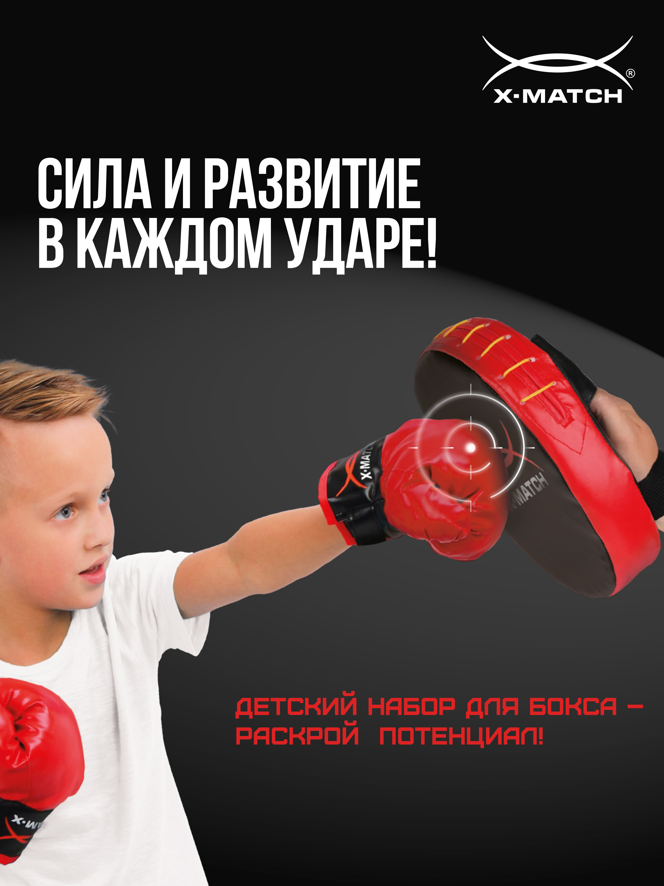 Набор для бокса X-Match перчатки 2 шт и лапа - фото 2