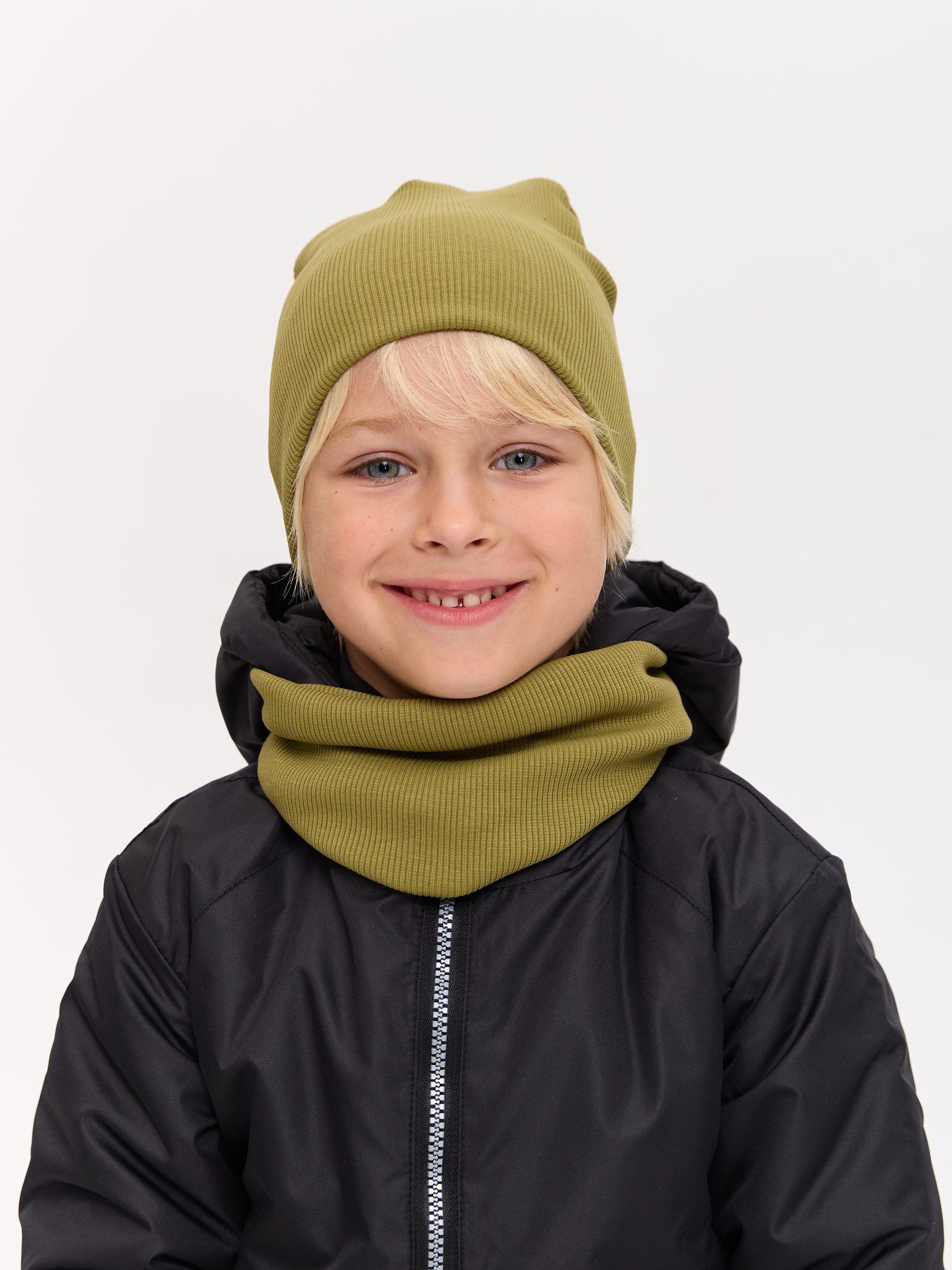 Шапка и снуд Лапушка 0258 хаки - фото 23