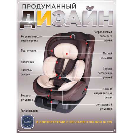 Автокресло BabyCare Keeper 0+/1/2/3 (0-36 кг) коричневый