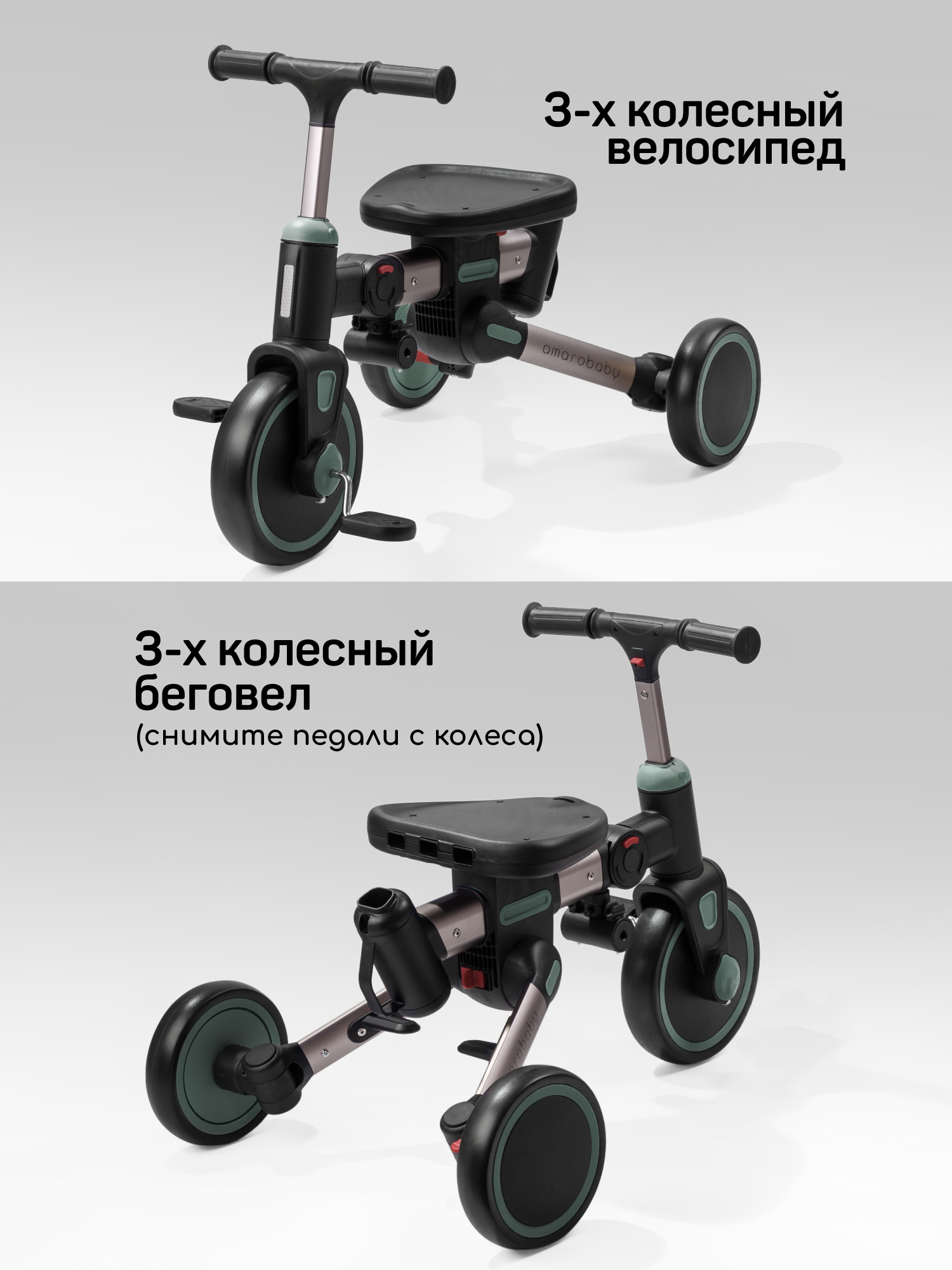 Трехколесный велосипед Amarobaby 8 дюймов - фото 16