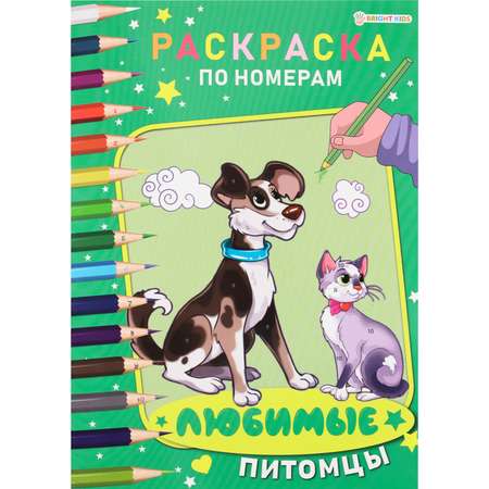 Раскраска по номерам Bright Kids Любимые питомцы А4 6 листов 210х297 мм