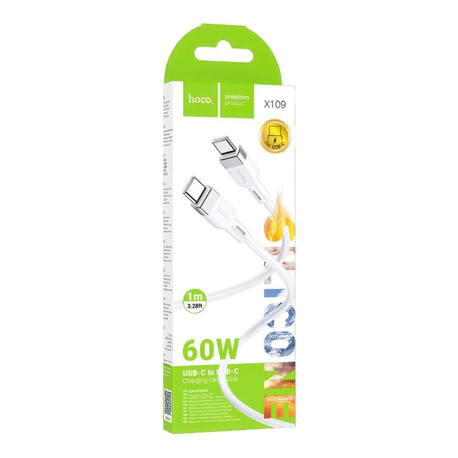 Кабель USB-C hoco X109 Energy Type-C 3А 60W 1м силикон - фото 2