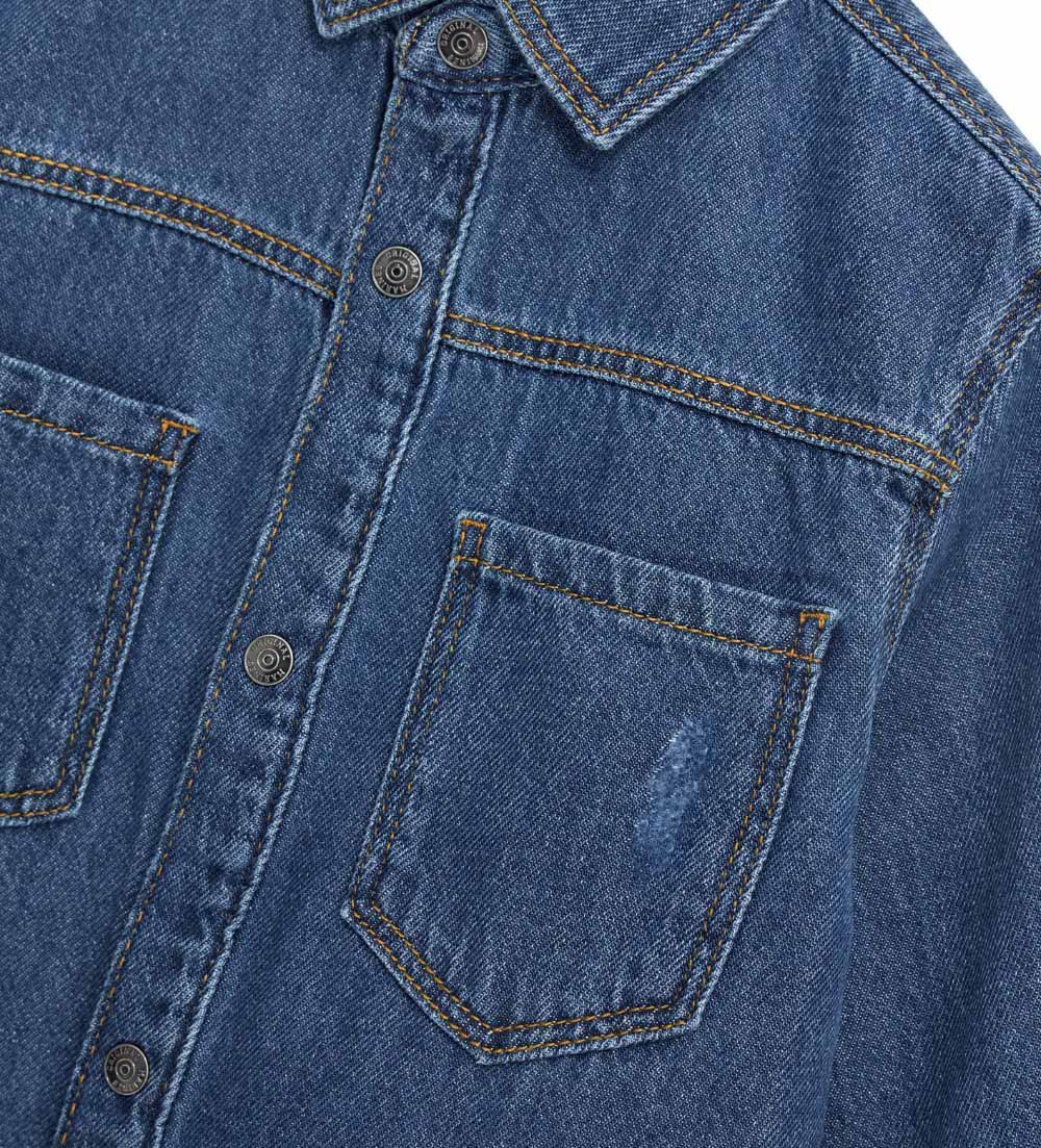 Рубашка джинсовая ORIGINAL MARINES DFP2056CM_DENIMBLUMEDIUM - фото 4