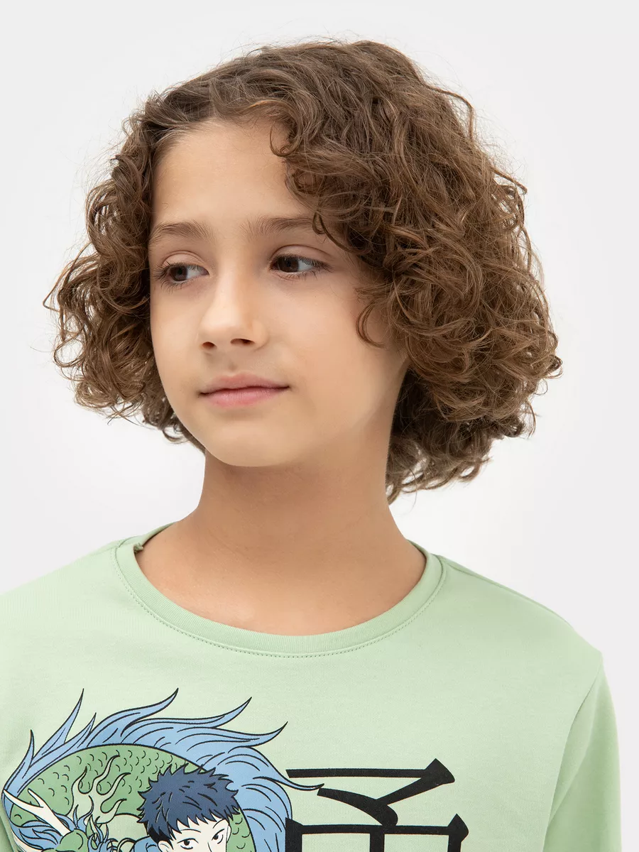 Пижама Mark Formelle (Марк Формэль) 563314/пыльно -зеленый +драконы на голубом - фото 3