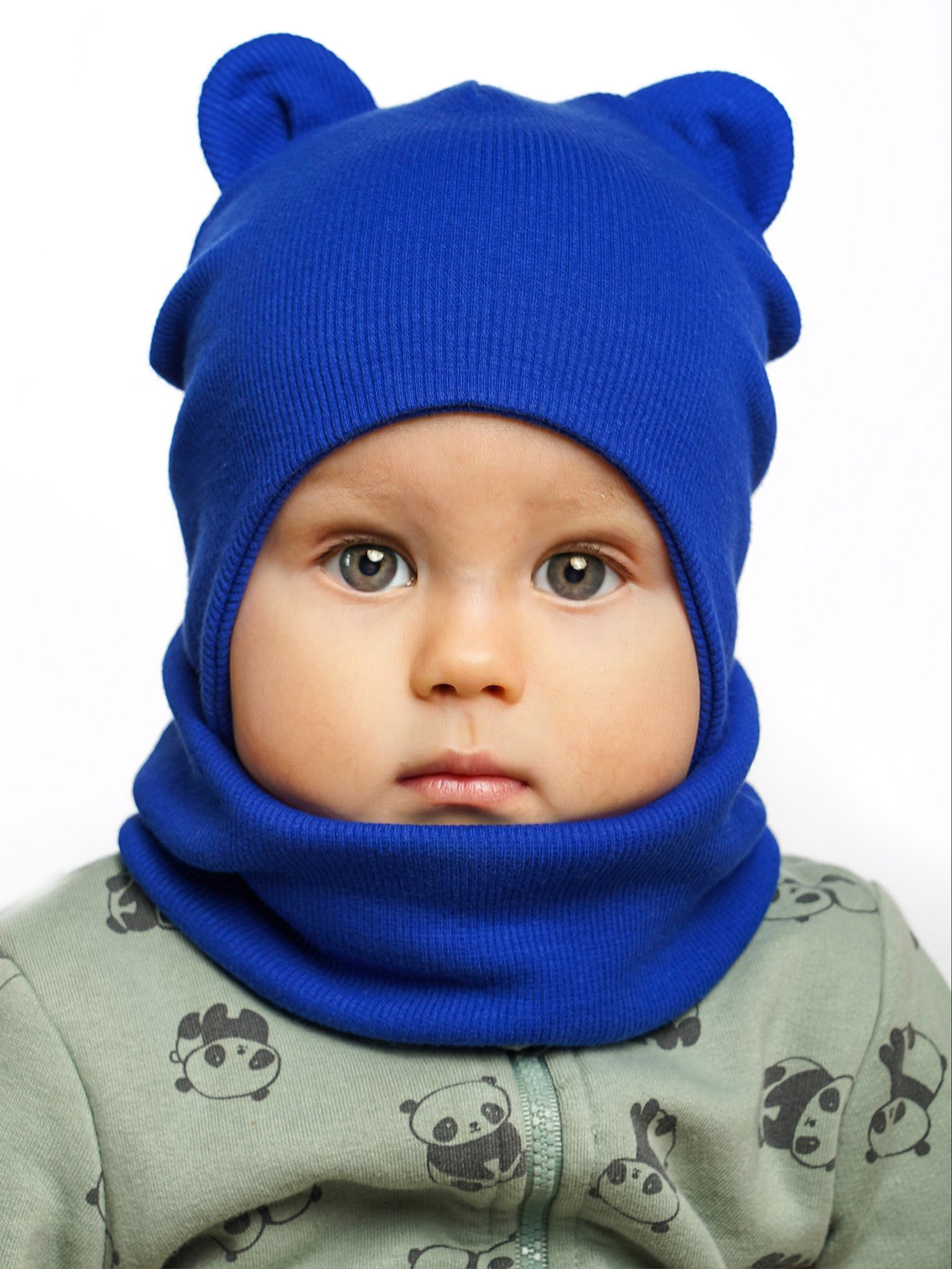 Шапка и снуд ПриКиндер U-A_233980 Цвет: Василек - фото 1