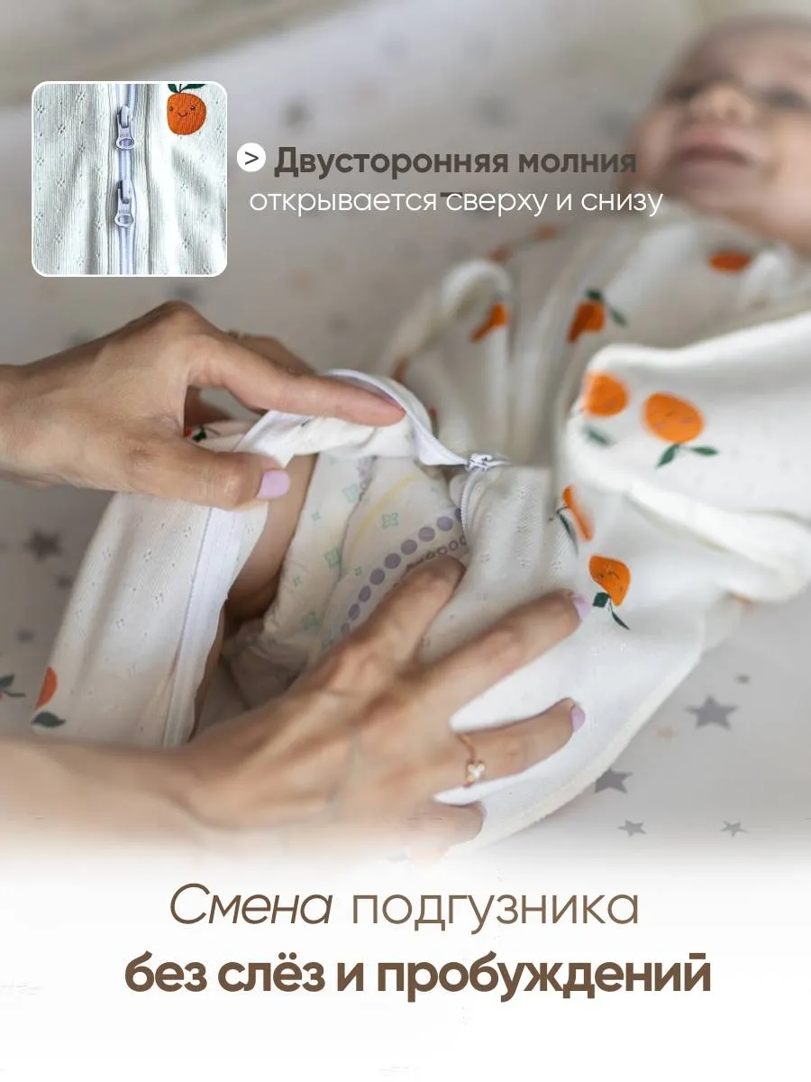 Конверт пеленальный (кокон) Твоя ИНАЯ Апельсинки - фото 7