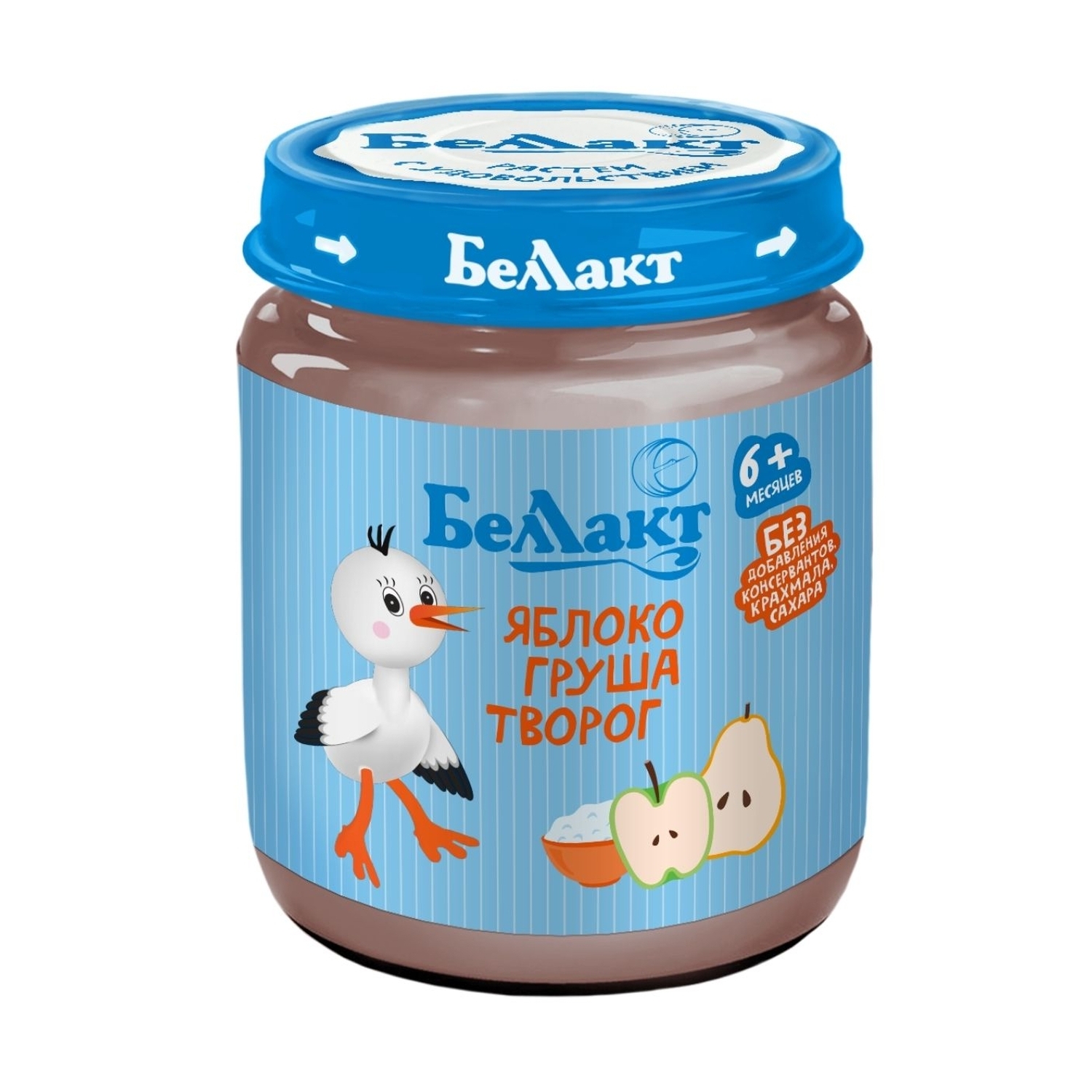 Пюре Беллакт Яблоко-груша с творогом с 6 мес 100 г - фото 1