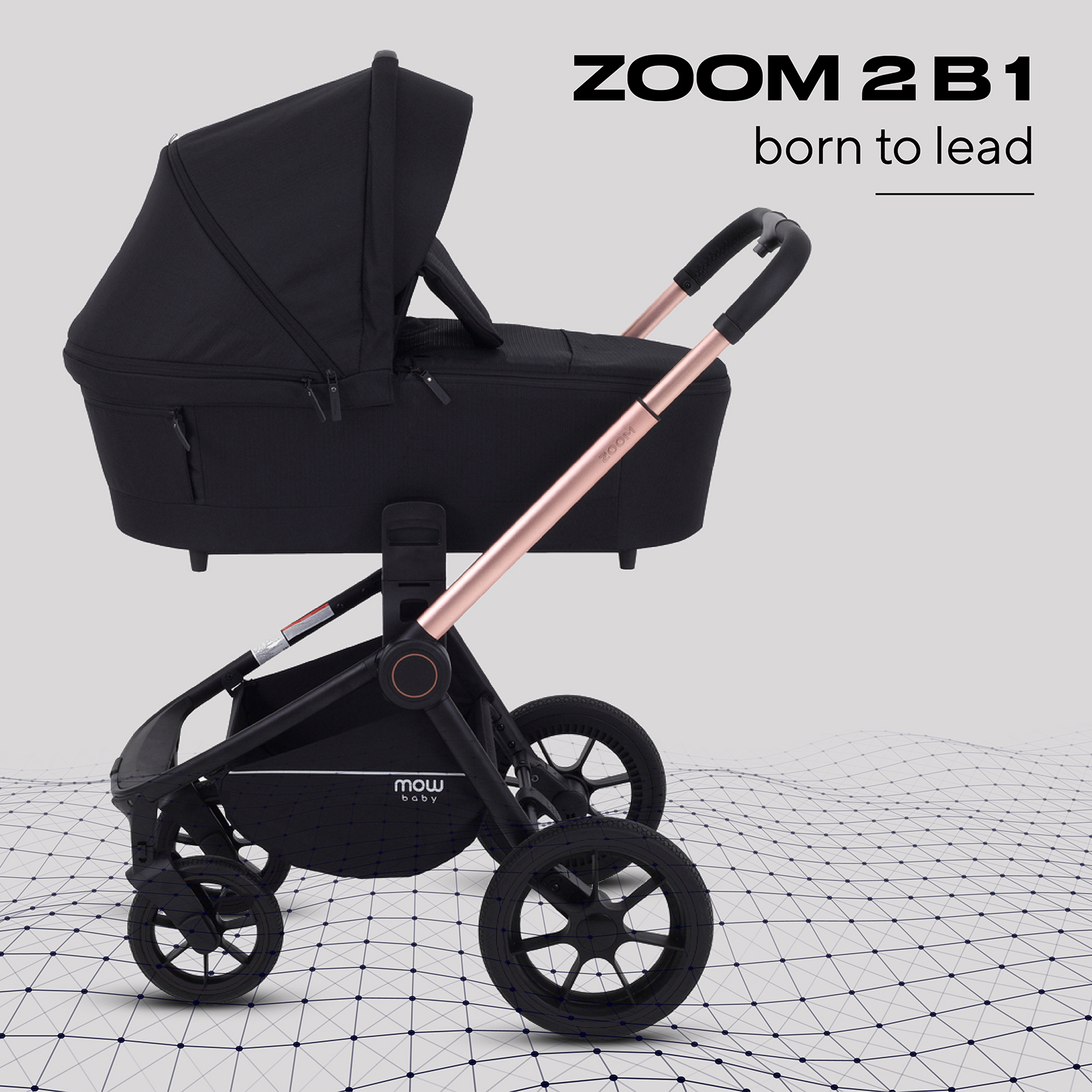 Коляска 2в1 MOWbaby Zoom черный - фото 1
