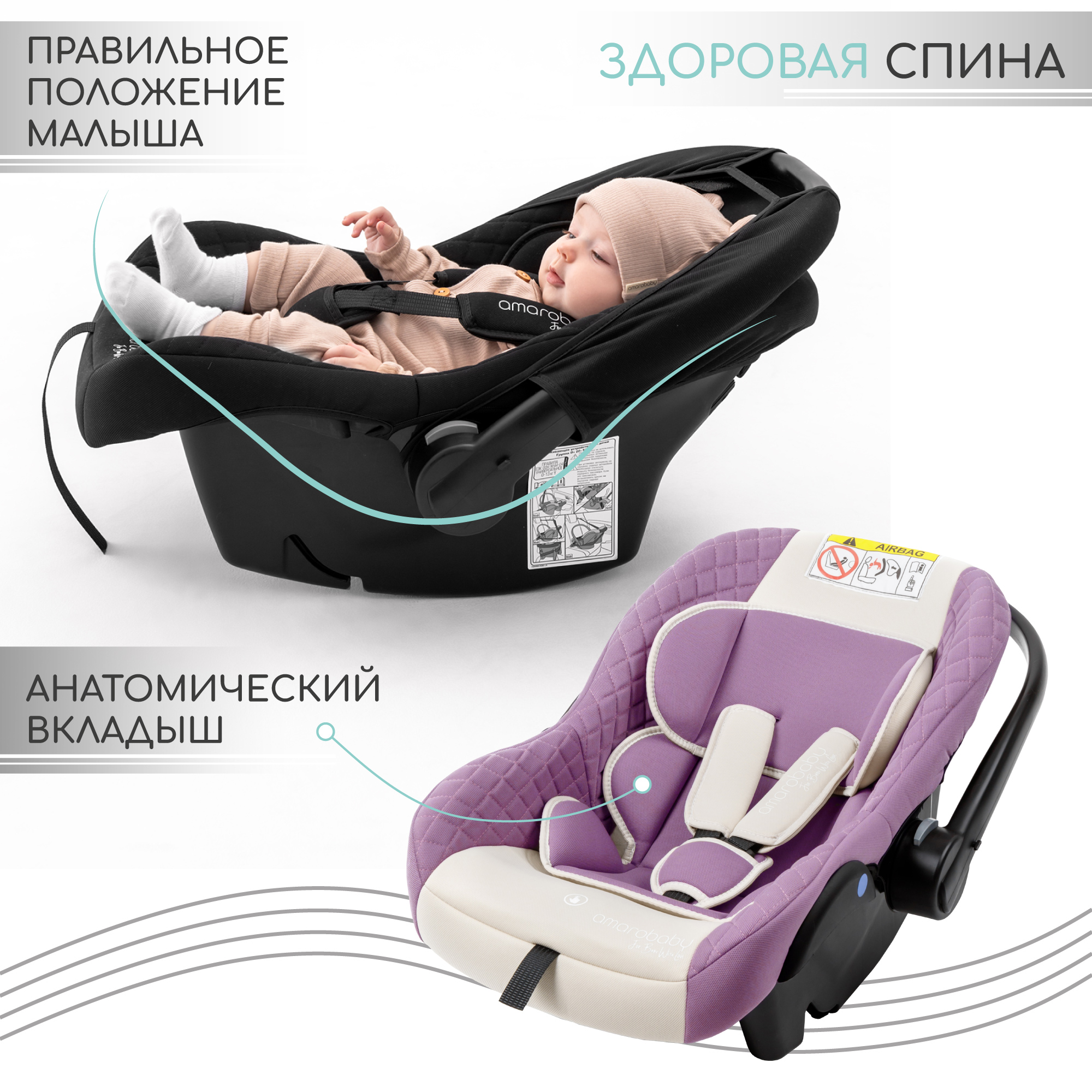 Автокресло Amarobaby Baby comfort 0 (0 -13 кг) - фото 3