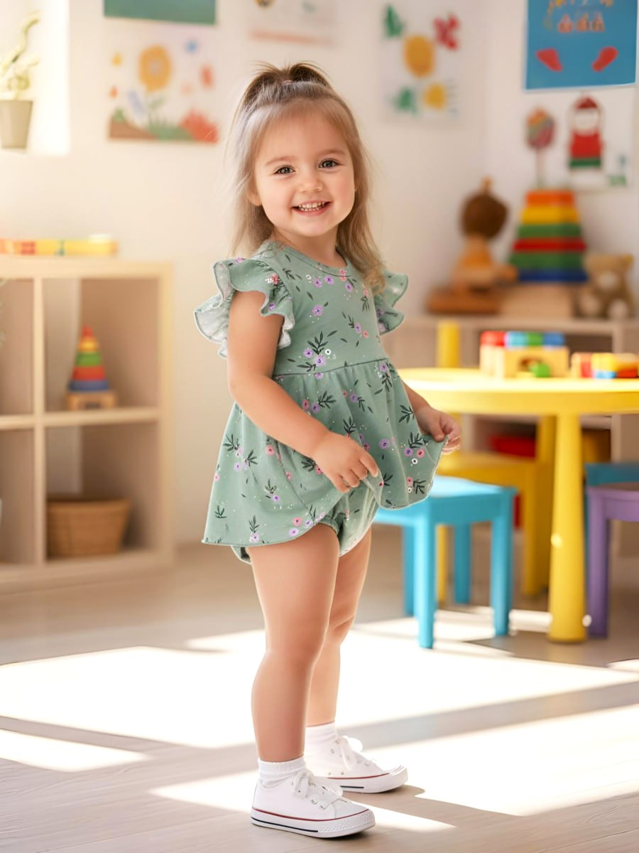 Боди VEDDI 079к-21-полынь/цветы - фото 3