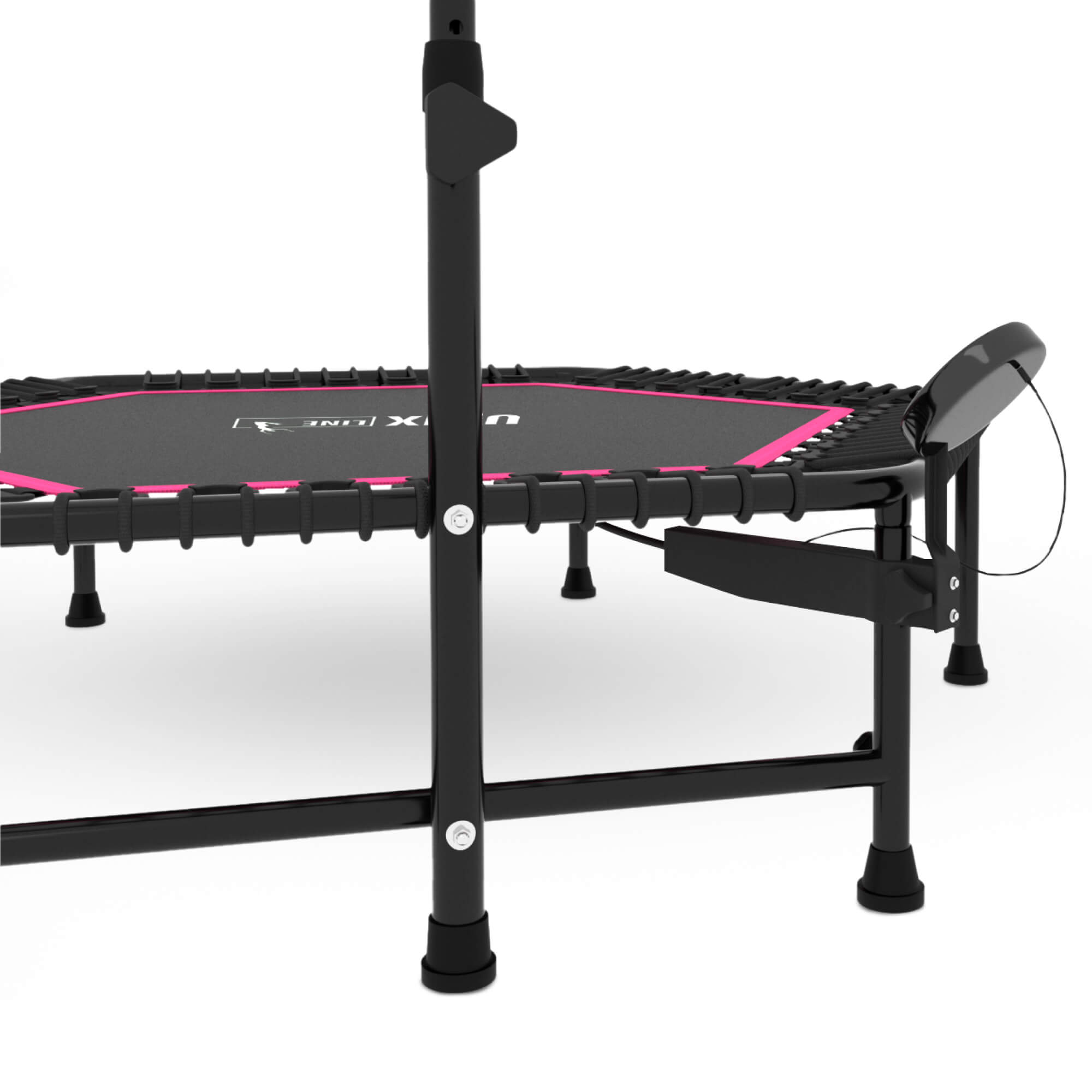 Батут спортивный с ручкой UNIX line Fitness pro pink диаметр 125см до 130 кг счетчик прыжков - фото 20