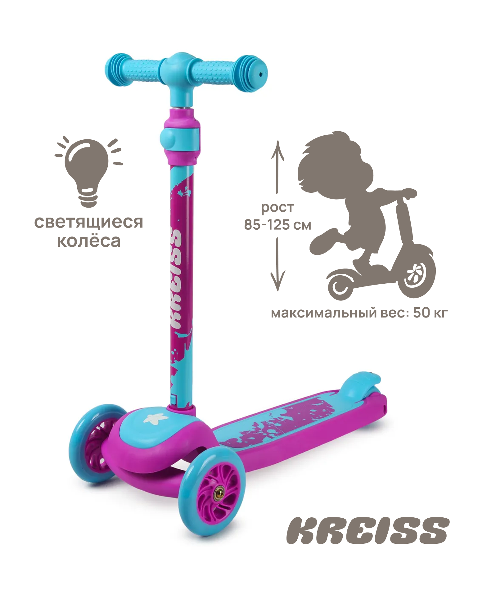 Изображение товара Самокат Kreiss трехколесный