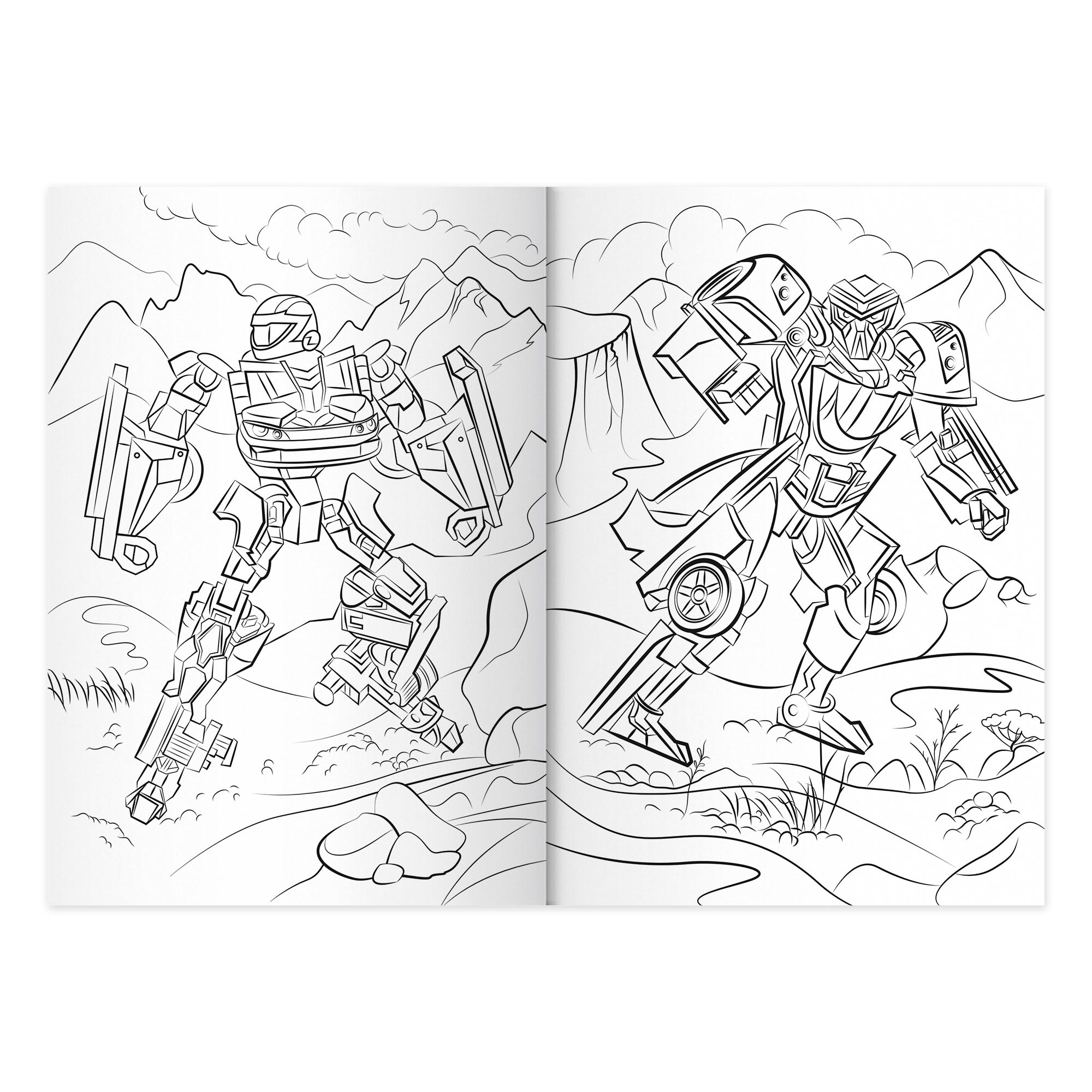 Раскраски Проф-Пресс крутые. 4 шт по 12 л. А4. Военная техника+гонки+машины-роботы+самолёты - фото 9