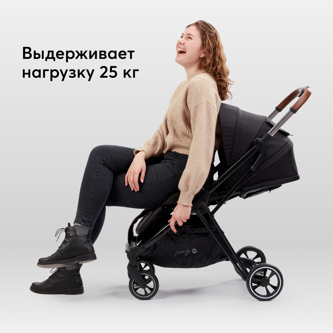 Коляска прогулочная Happy Baby Luna черный - фото 11