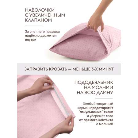 Постельное белье 2-спальный Dr. Hygge HG220518/нежно-розовый