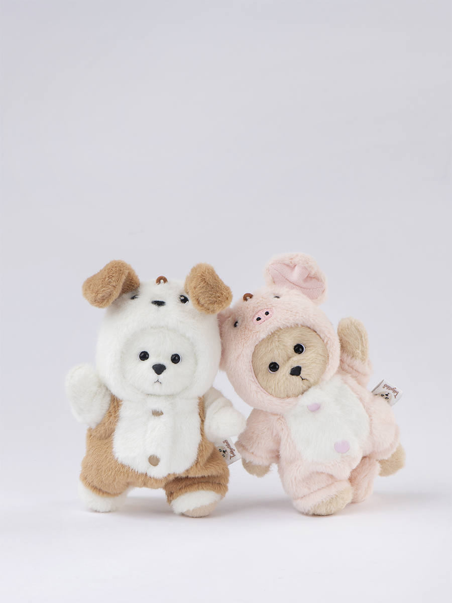 Мягкая игрушка TeddyTales Медведь костюм Щенка брелок XS - фото 6
