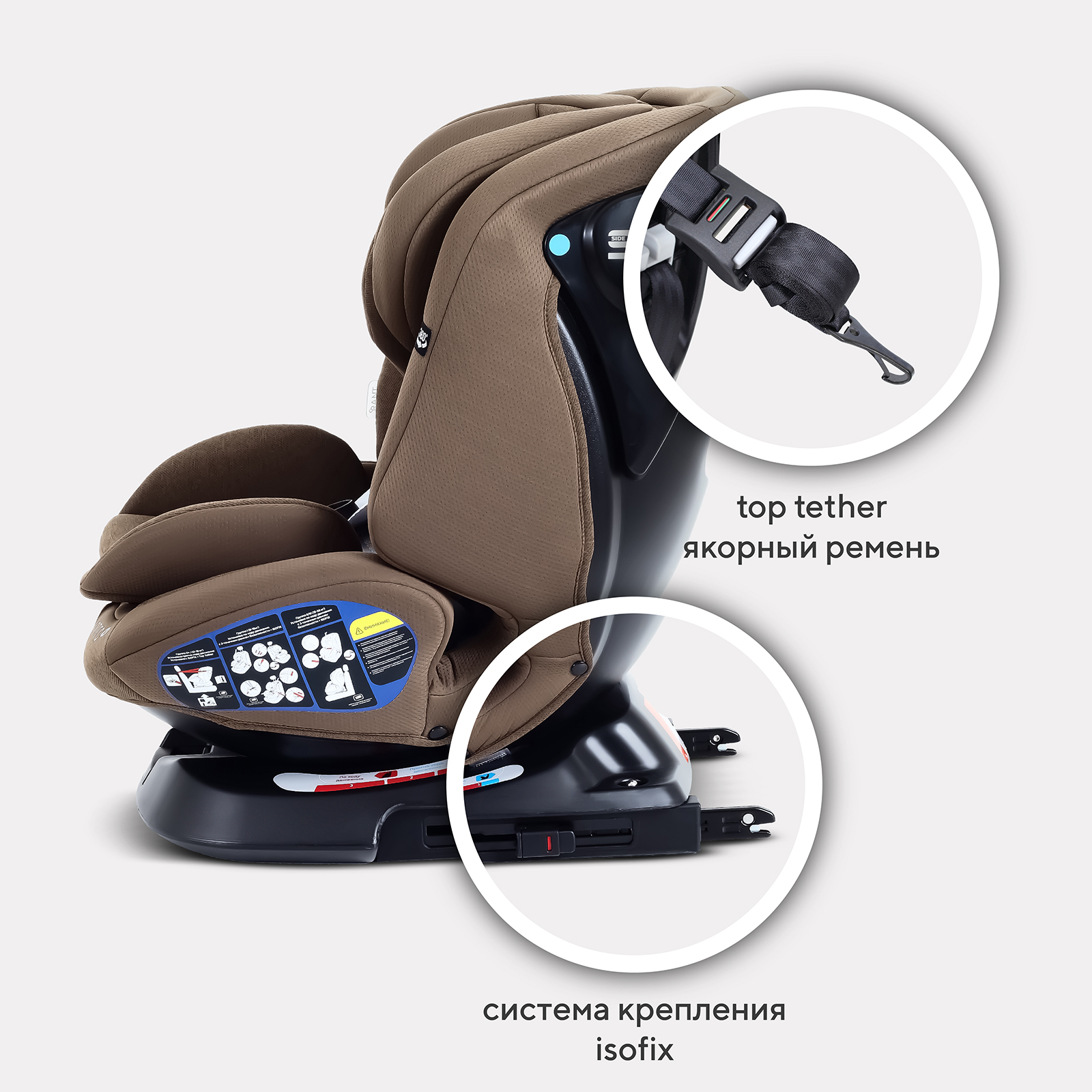 Автокресло Rant Nitro new isofix Isofix 0+/1/2/3 (0-36 кг) бежевый - фото 6