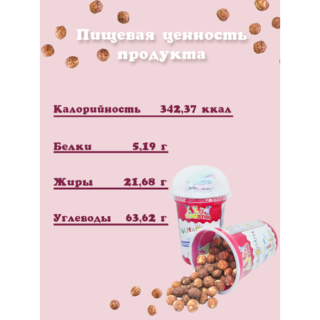 Кукурузные шарики Вкусномама в шоколадной глазури с игрушкой для девочки Понистар