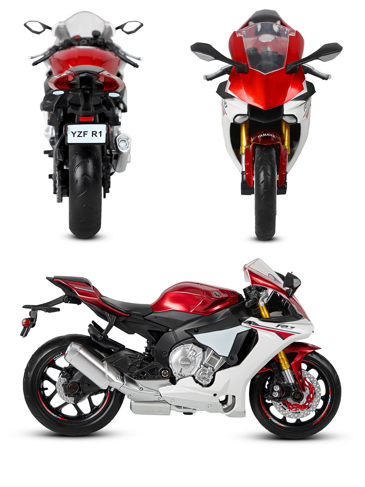 Мотоцикл АВТОпанорама Yamaha YZF R1 1:12 JB1251502 - фото 10